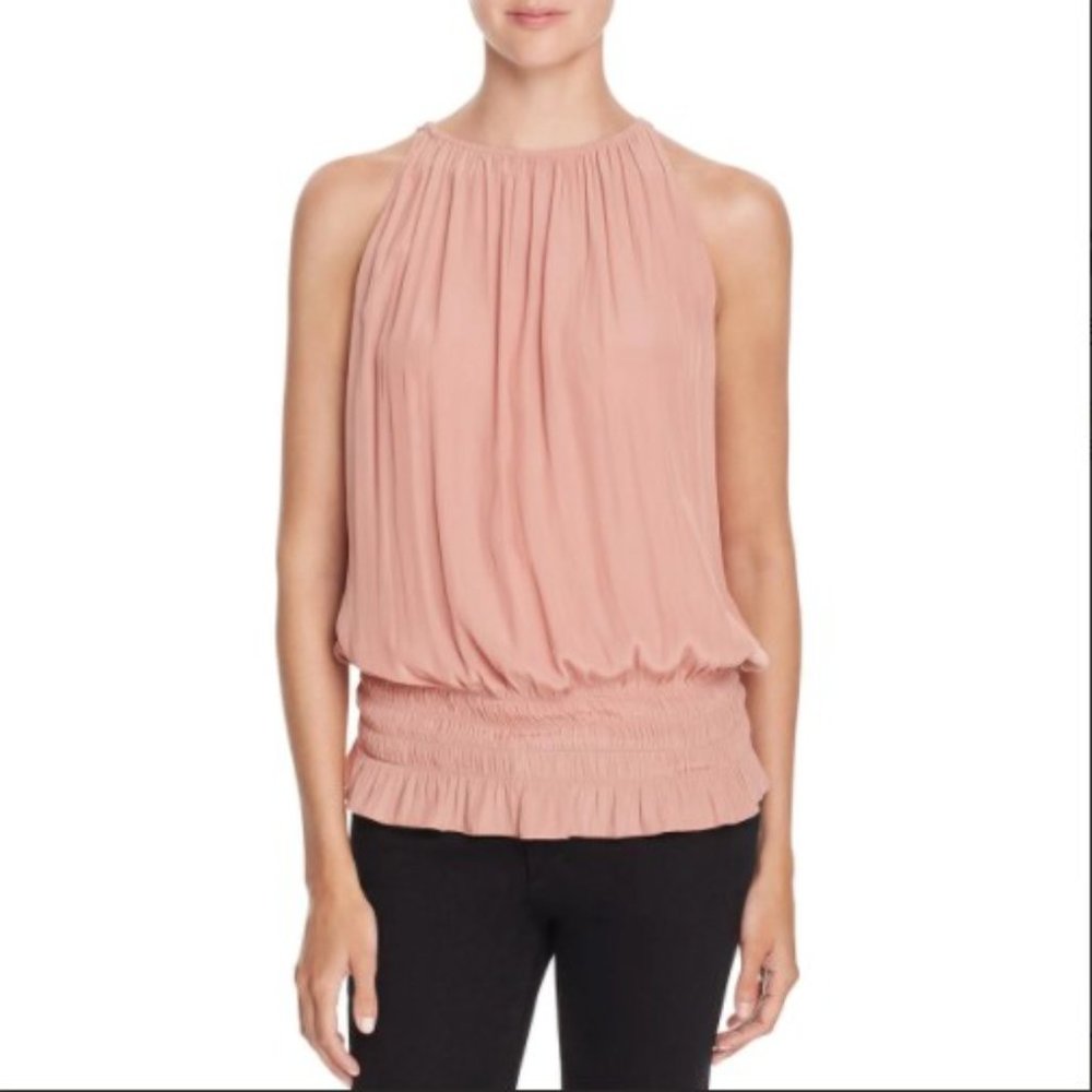 Ramy Brook Blush Pink Halter Blouson Top